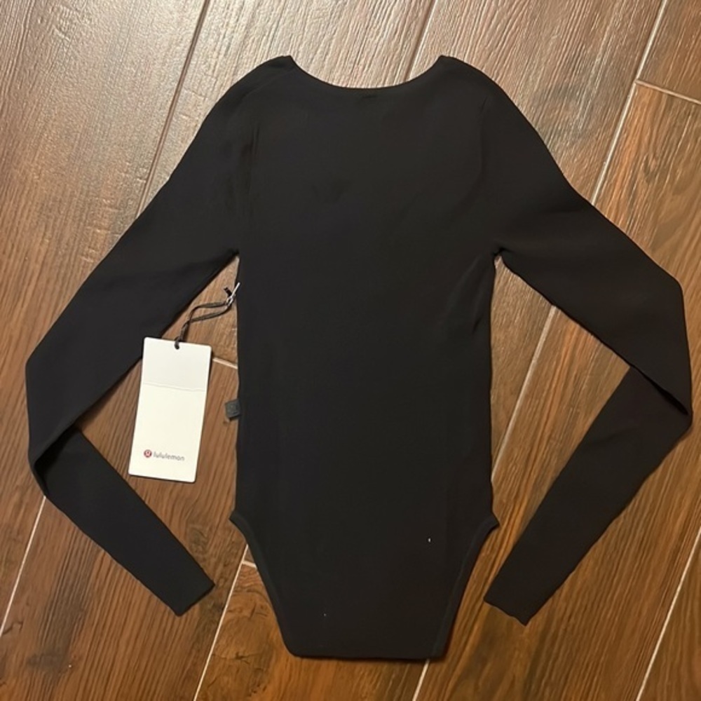 Lululemon Tight Fit Long Sleeve Knit Bodysuit, black, size XXS NWT - Picture 5 of 5
